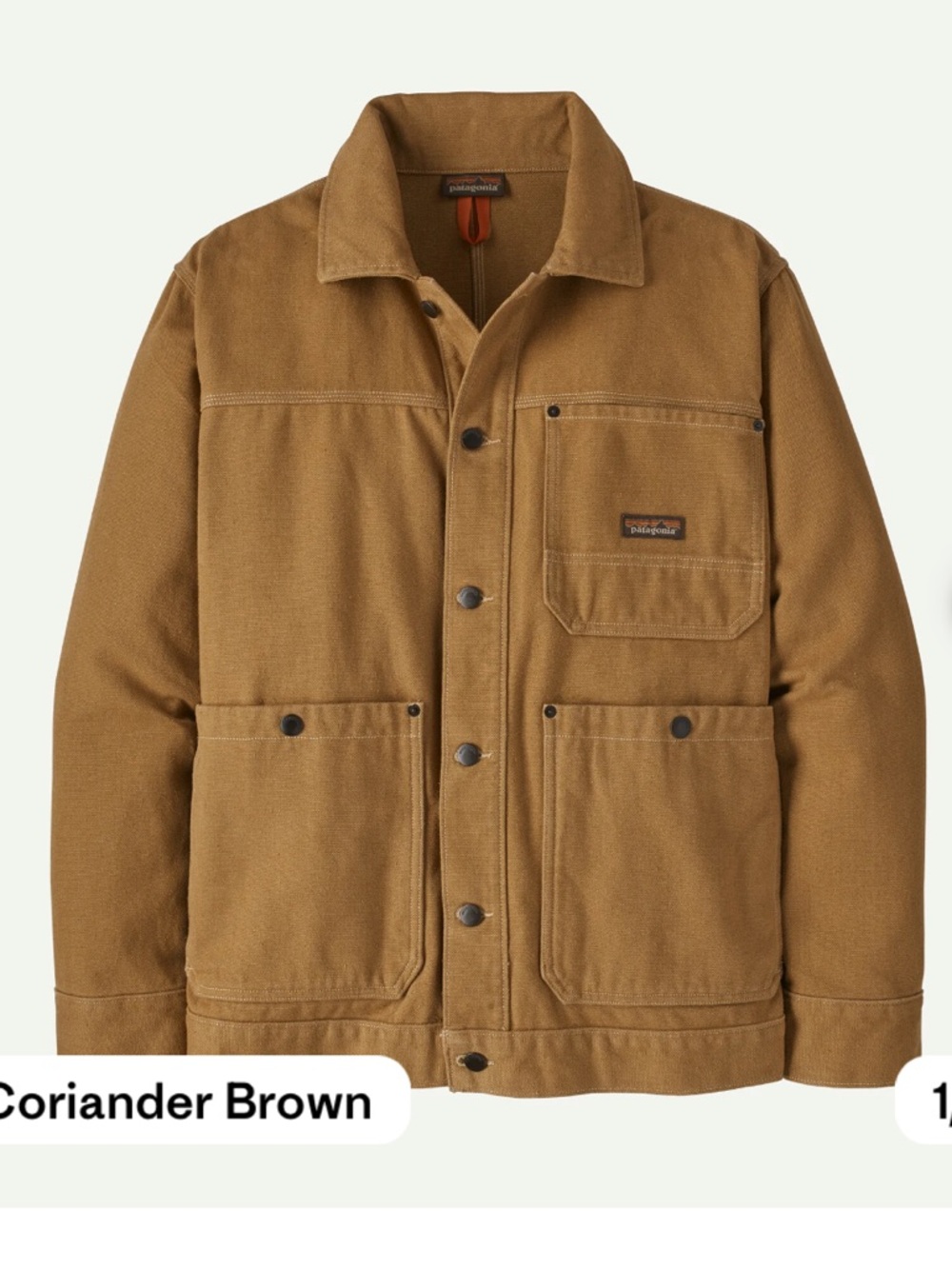 Patagonia Iron Forge Canvas Chore Coat NWT Large Brown Workwear Jacket